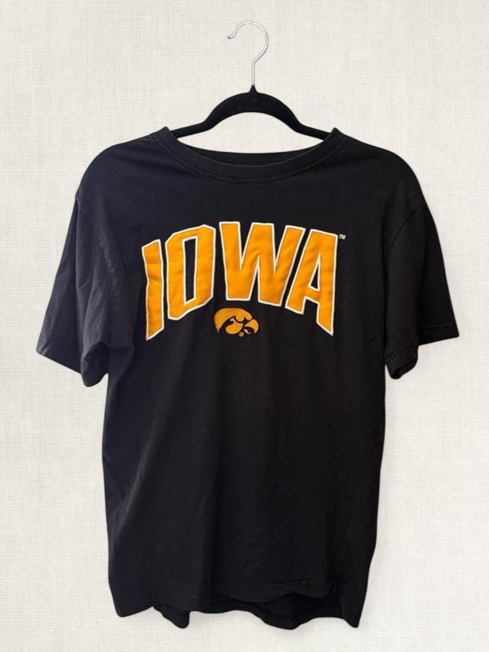 Champion Black Short-Sleeve Iowa Graphic Tee with Gold Logo